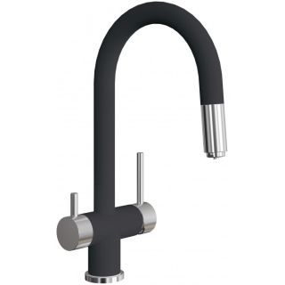 Смеситель для кухни Florentina Маэстро с подключением под фильтр антрацит